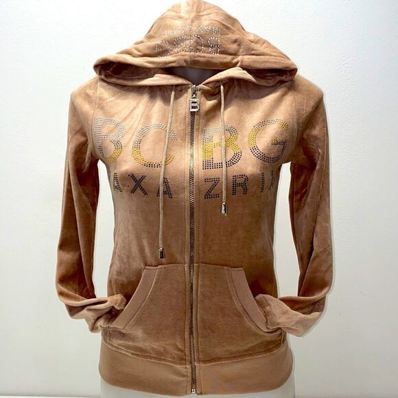 BCBGMAXAZRIA HOODIE SWEATER WOMENS Brown new sz small - Picture 1 of 11